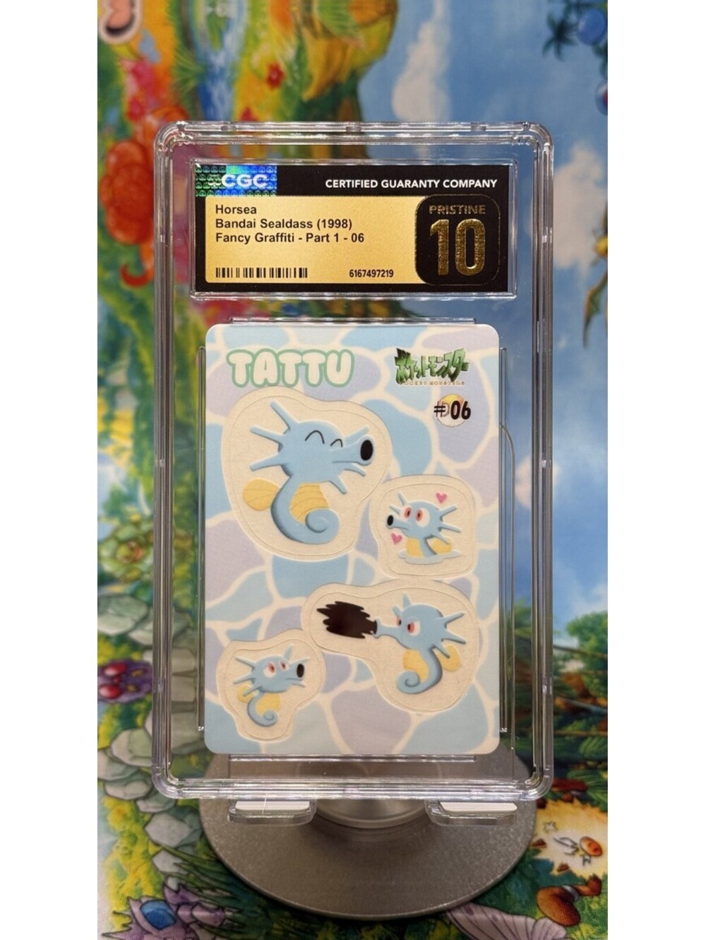 Horsea Bandai Sealdass Fancy Graffiti Part 1 No. 06 1998 Japanese CGC 10P